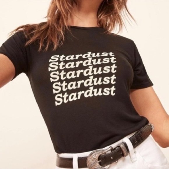 Reformation Tops - REFORMATION Joplin relaxed Tee In Black Stardust